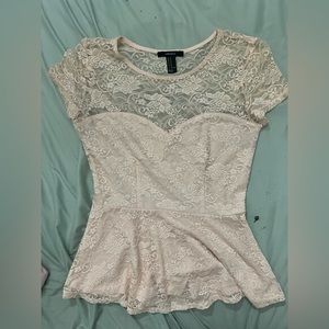 Forever 21 lace peplum top